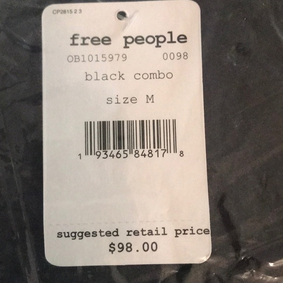 Free People GOA Embroidered Coachella Tank Black Combo M - Picture 5 of 5